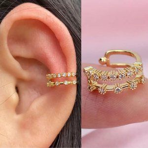 Gold Tone Crystal Double Ear Cuff NEW BUNDLE DEAL